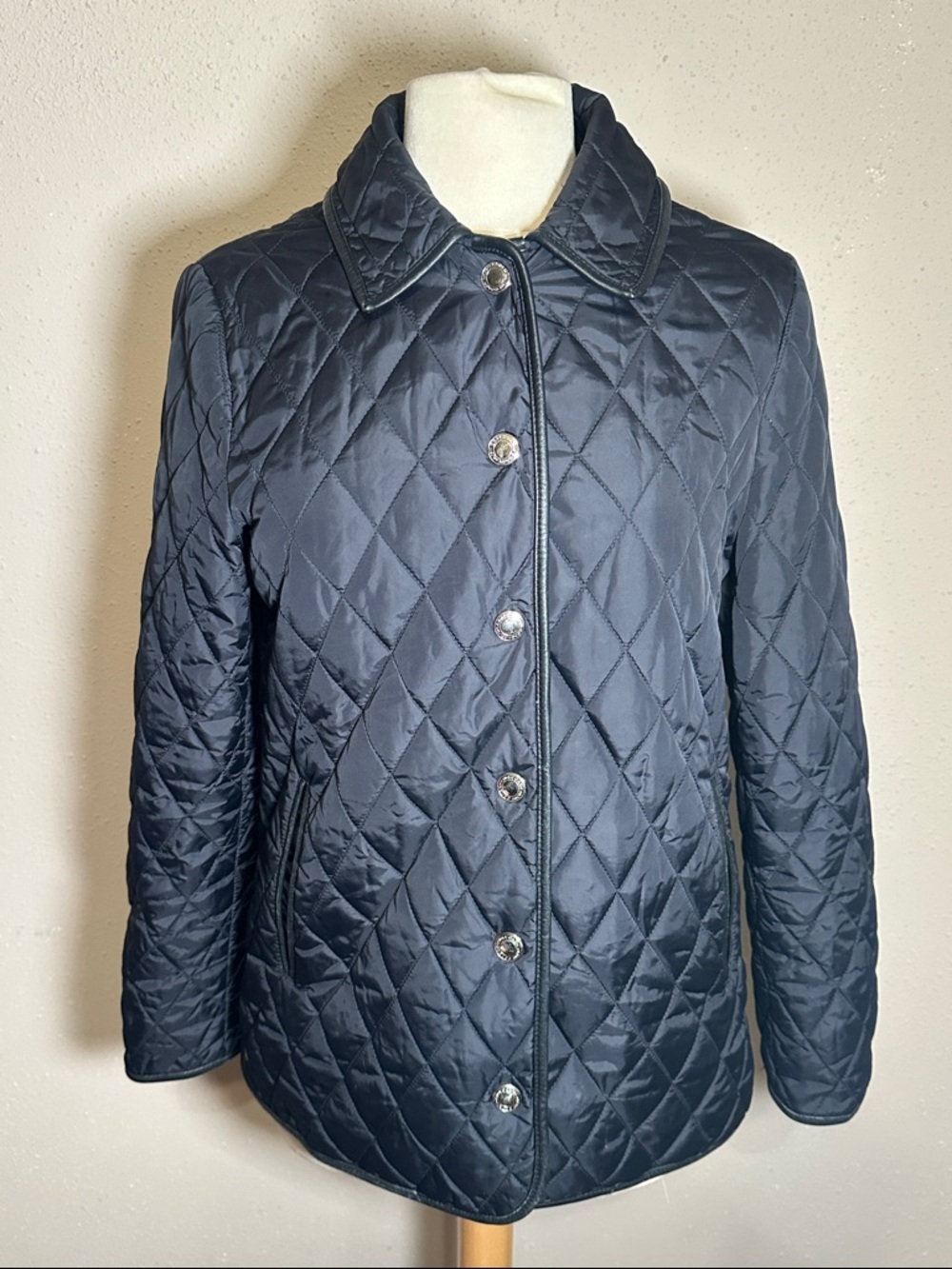 Coach Black Quilted leather trim Jacket Silver Hardware Women's size Small